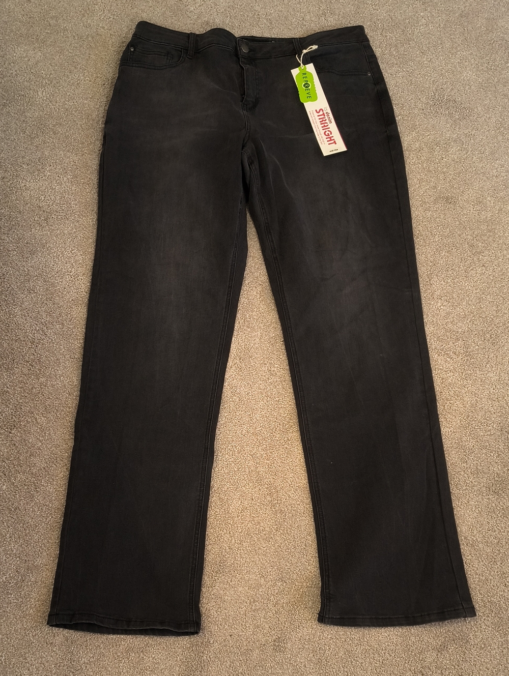 NWT Long Tall Sally Straight Black WashWomen’s Black Straight-Leg Jeans 24